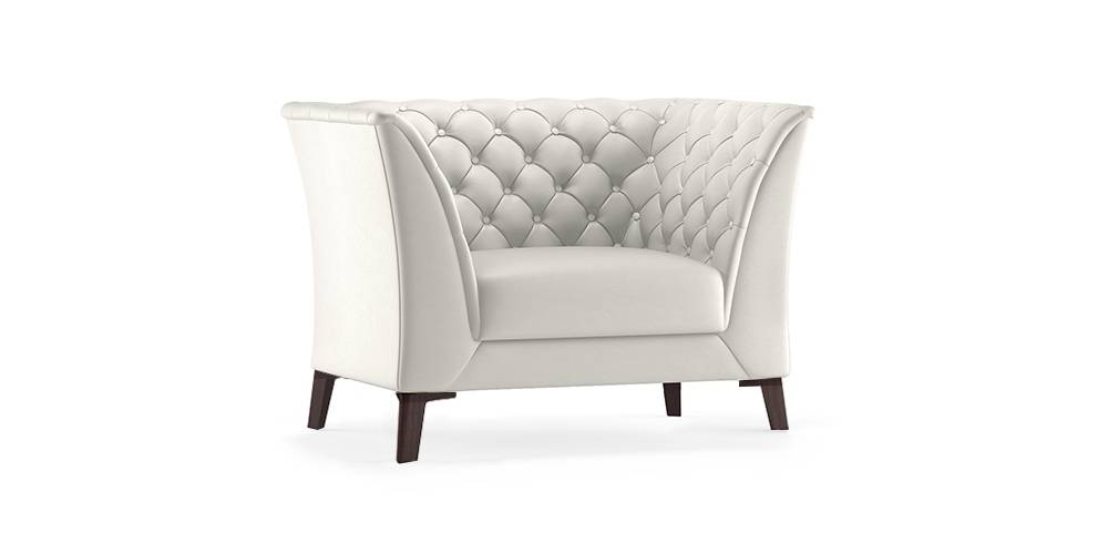 Weston Half Leather Sofa (White Italian Leather)